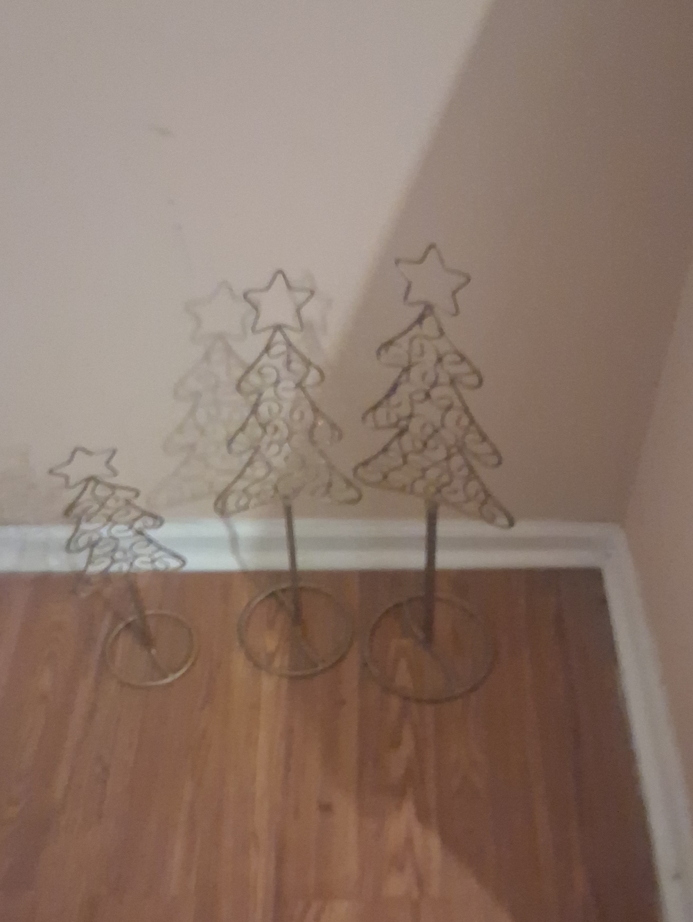 Macy's Gold Metal Wire Christmas Tree Trio